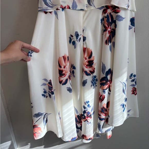 Cottagecore Spring Floral Midi White,‎ Pink blue sleeveless dress Small Medium - Picture 10 of 13